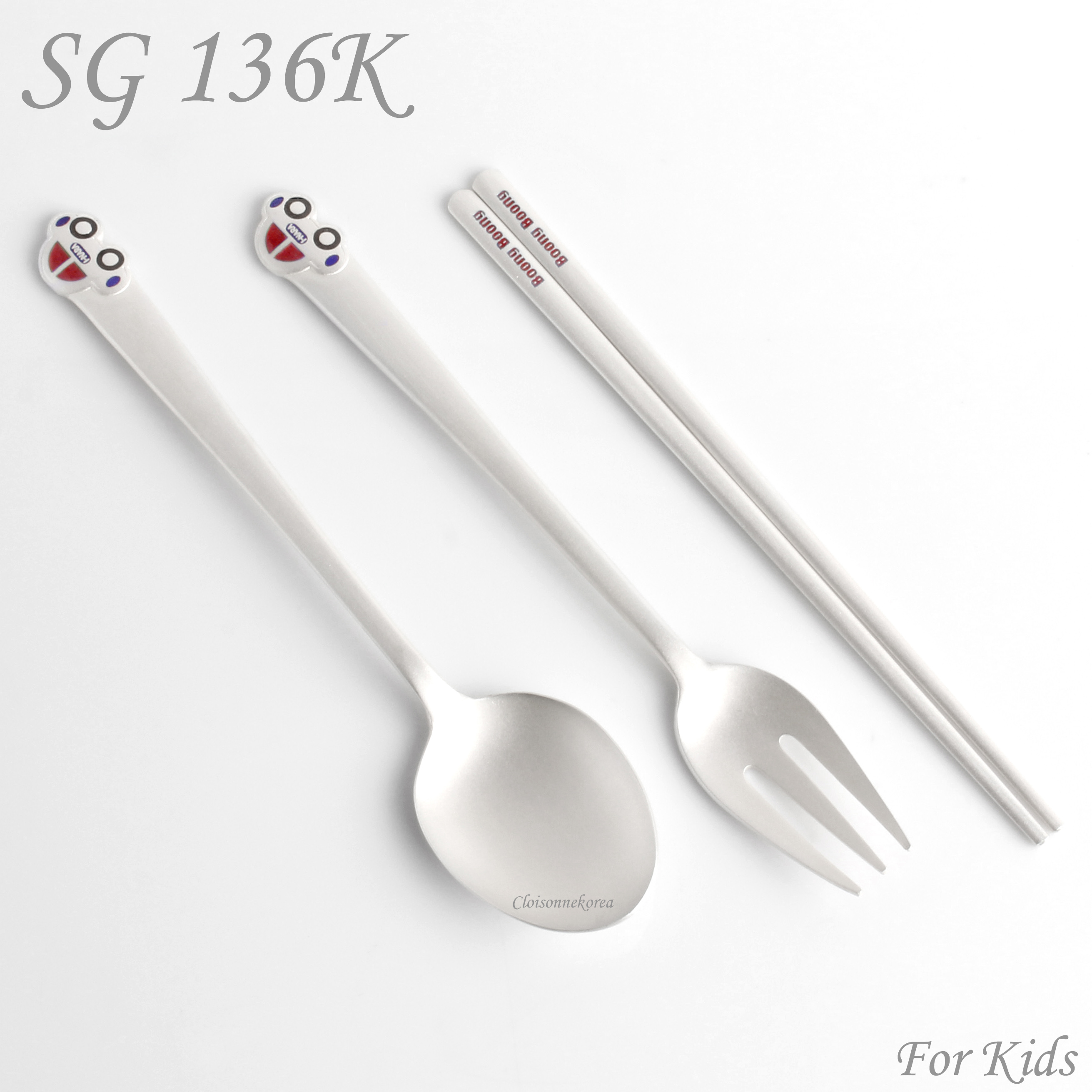 silver spoon, chopstick and fork set for kids / sg 136k