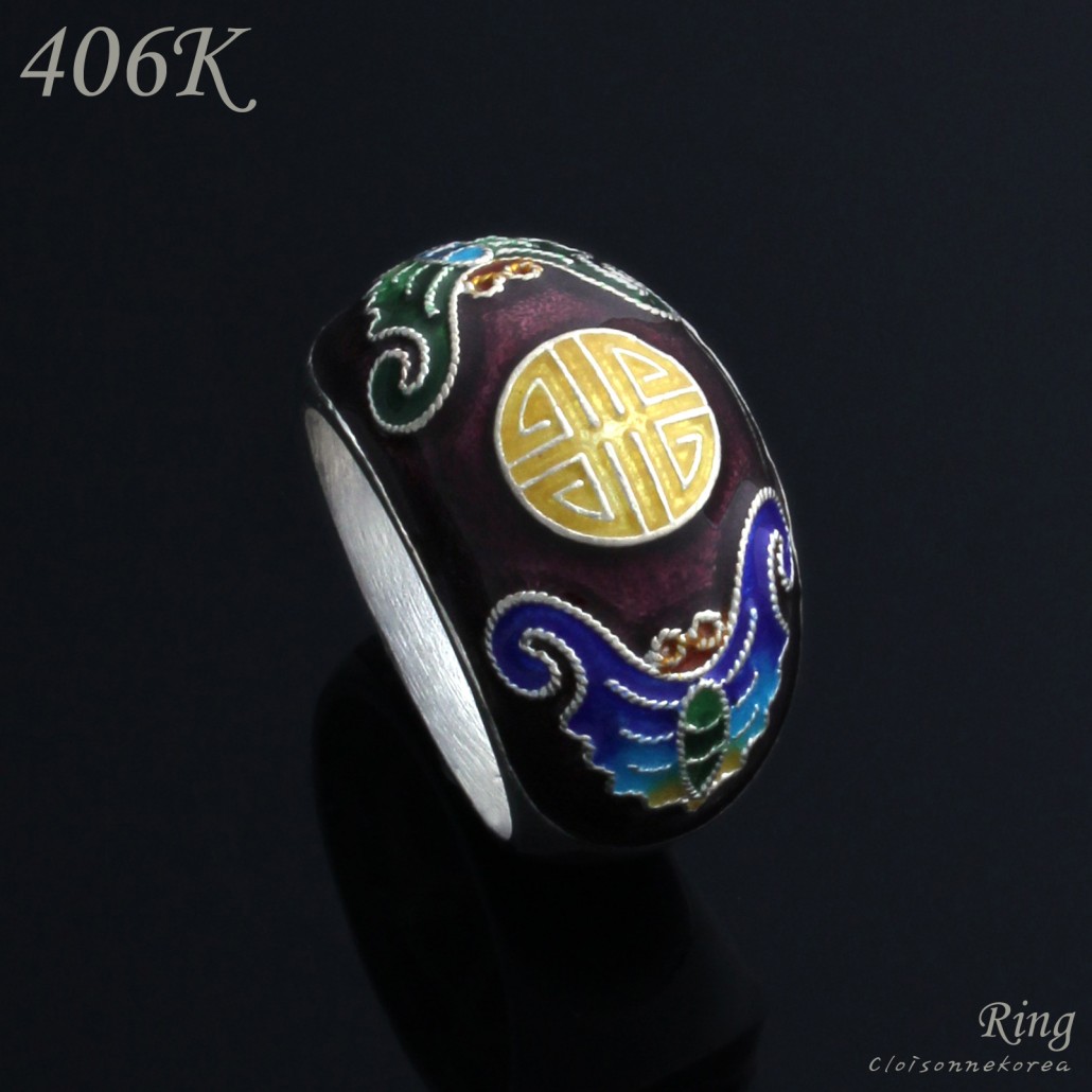 cloisonne silver ring