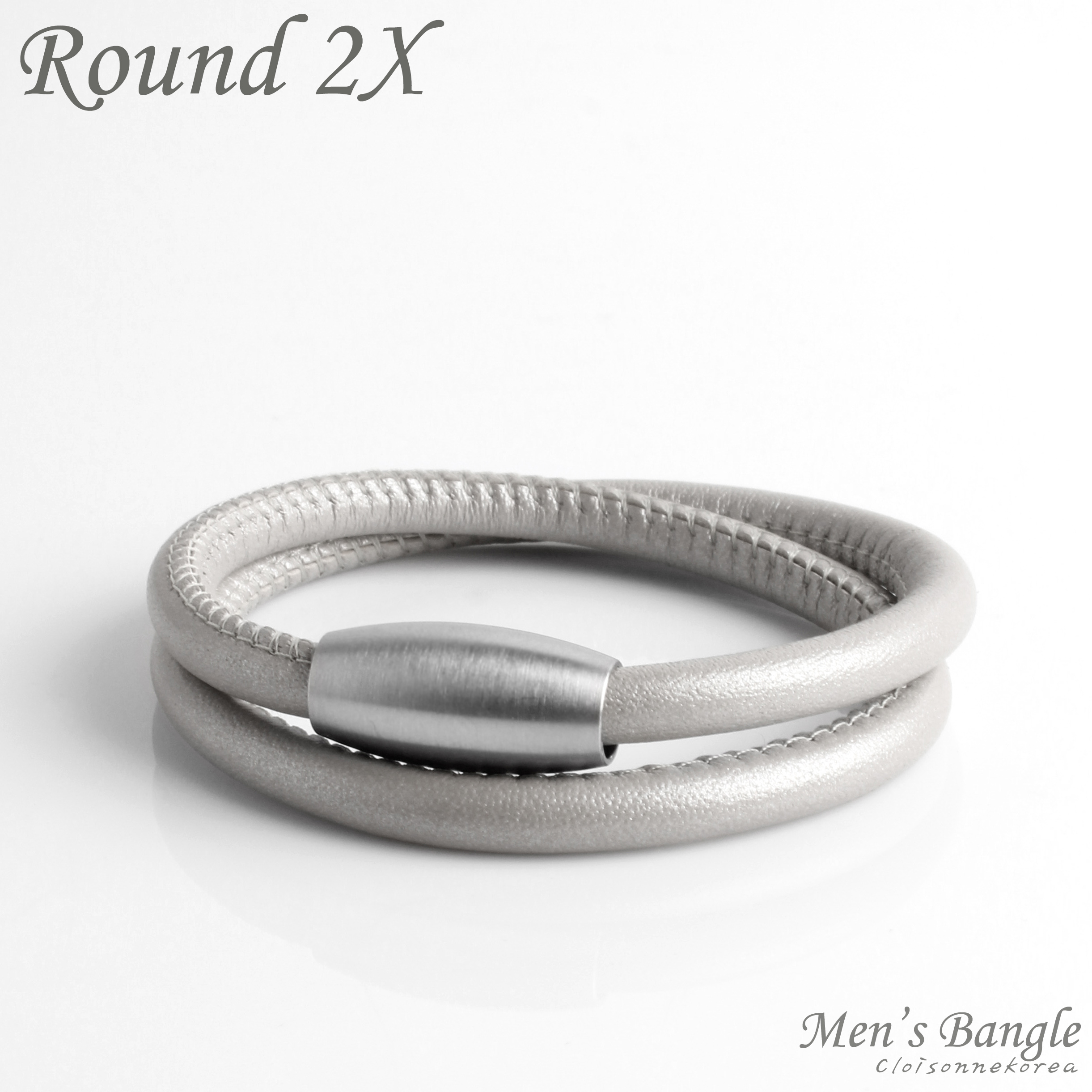 braided leather 2line bracelet
