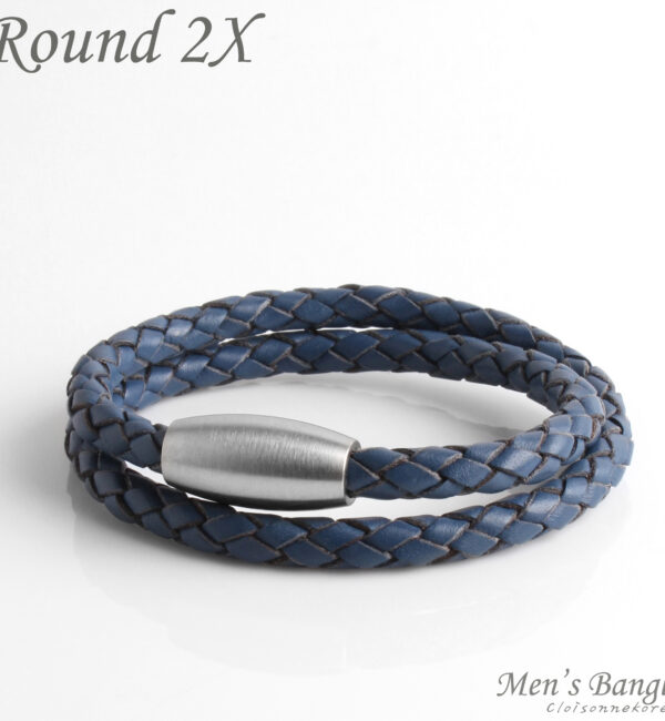 braided leather 2line bracelet