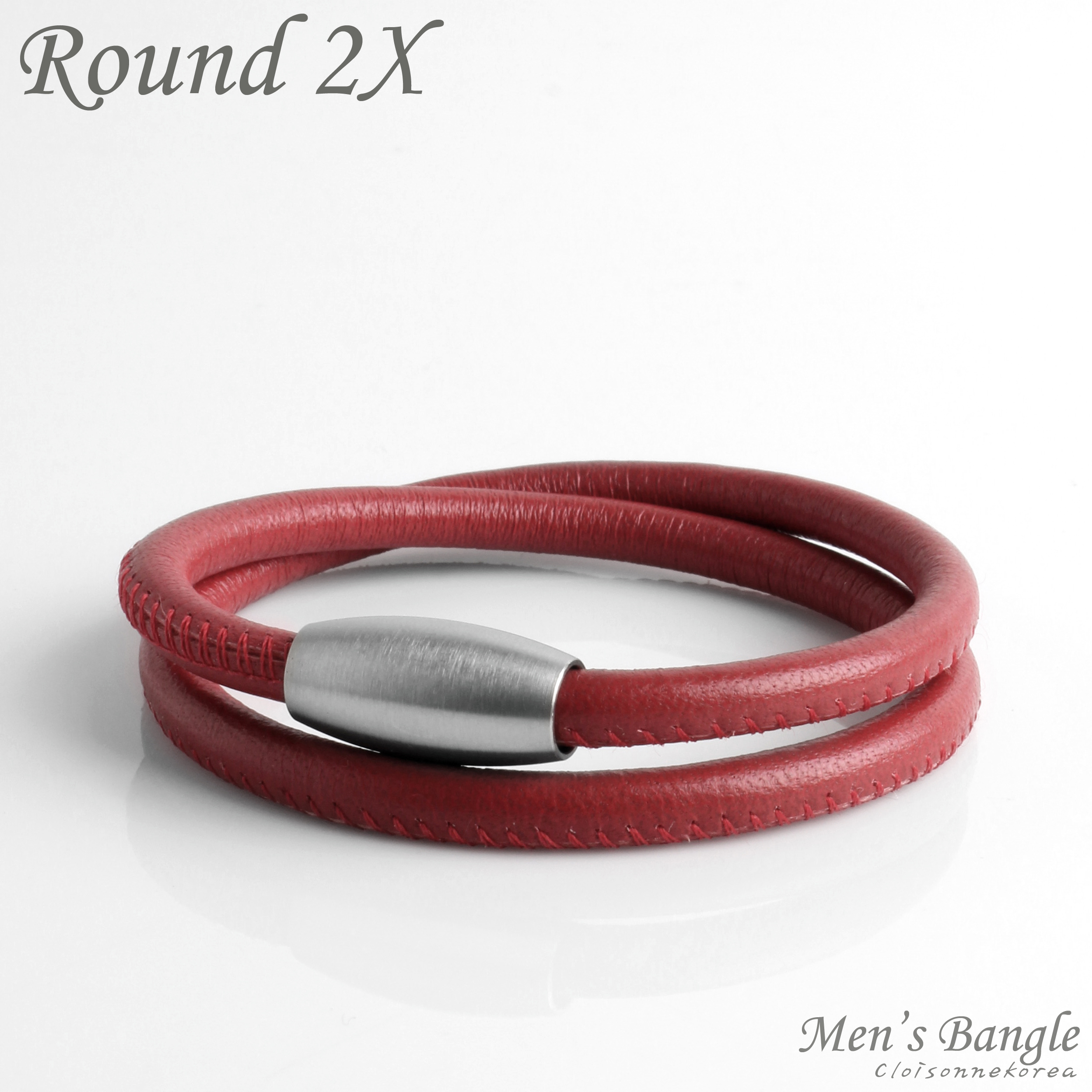 braided leather 2line bracelet