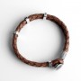 braided leather 2line bracelet