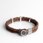 braided leather 2line bracelet