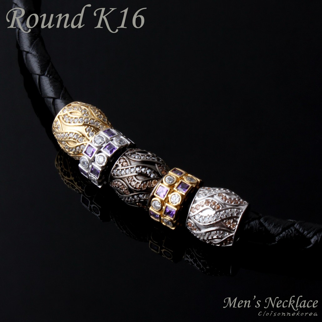 mens sterling silver rondelle leather necklace