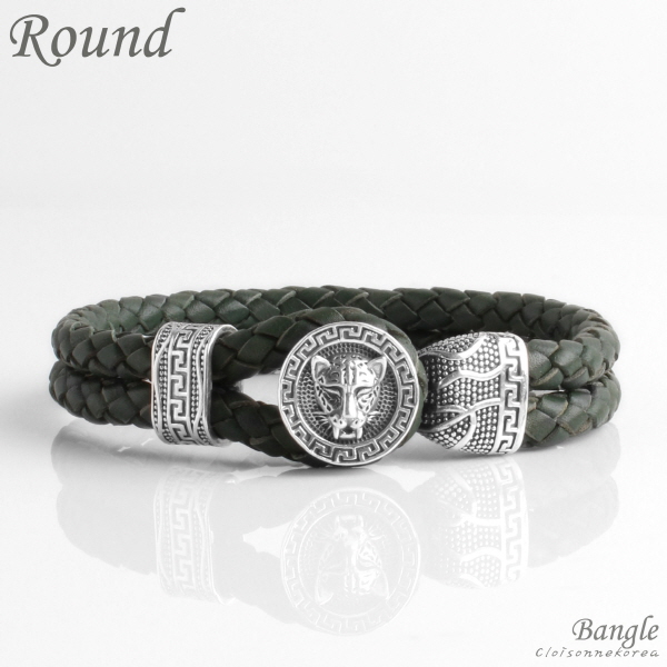 Braided leather bracelet
