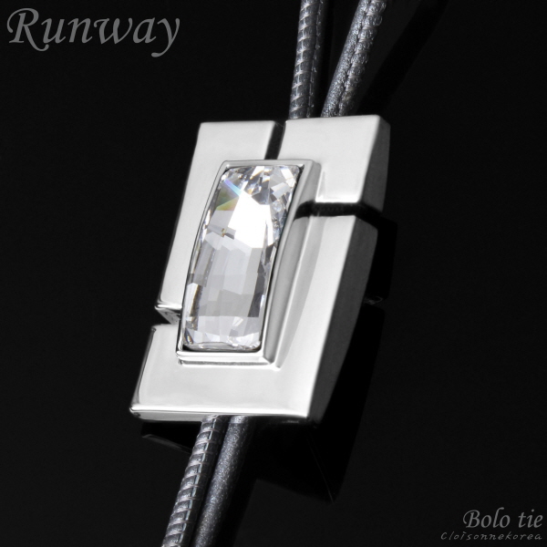 Bolo tie / Runway / Swarovski / Genuine leather